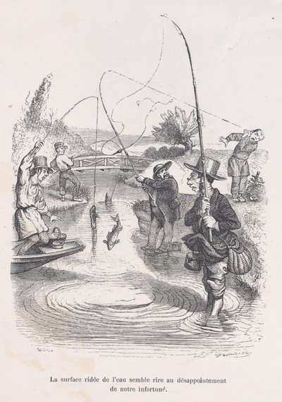 Úgy tűnik, a csobogó víz kigúnyolja szerencsétlenségünket. Az emberi L... kis nyomorúságaiból, 1843. alkotó: Quichon