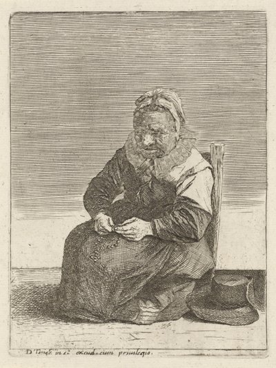 Öregasszony rózsafüzérrel Teljes jogú gazdálkodók (sorozat címe) alkotó: Quirin Boel (attributed to)