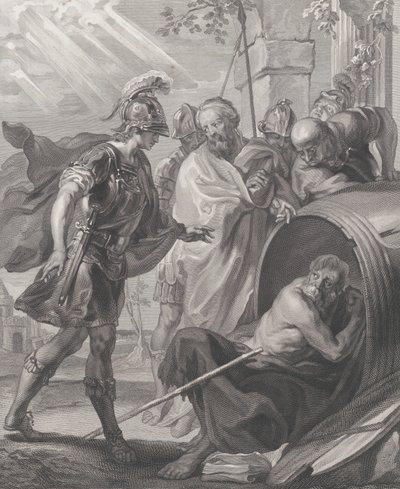 Szinopi Diogenész és Nagy Sándor találkozása, 1784. alkotó: Quirin Mark