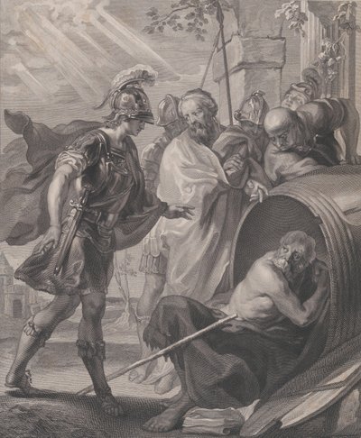 Szinopi Diogenész és Nagy Sándor találkozása, 1784. alkotó: Quirin Mark
