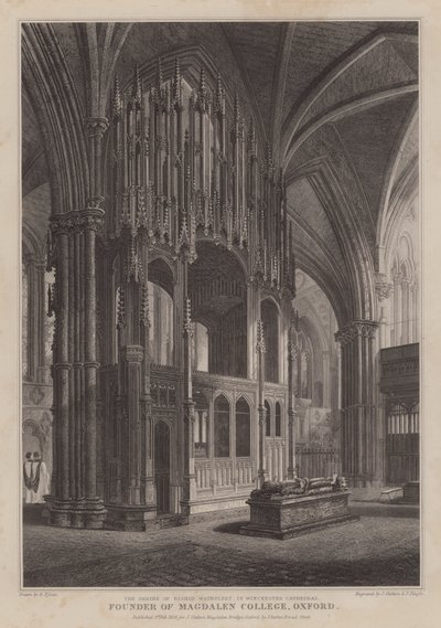 The shrine of Bishop Waynflete, founder of Magdalen College, Oxford, in Winchester Cathedral (engraving) alkotó: R. (after) Essex