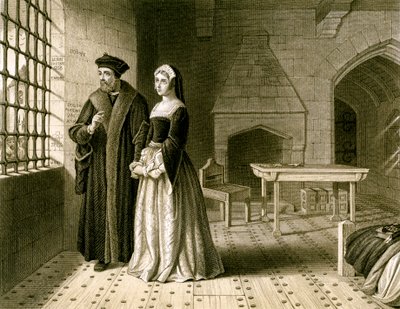 Sir Thomas More 1478-1535 és lánya, Margaret, XIX. alkotó: R Anderson