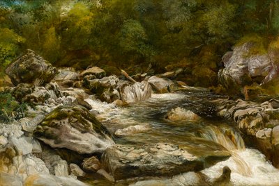 Vízesés a Conwy folyón, Észak-Walesben alkotó: R. Haddon