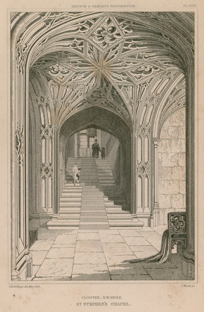 A kolostor északnyugati szöge, a Szent István-kápolna alkotó: R. W. Billings