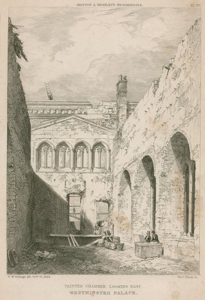 Festett kamra, Westminster Palace, London, kelet felé néz alkotó: R. W. Billings