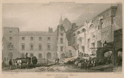A Lordok Házának romjai, Westminster alkotó: R. W. Billings