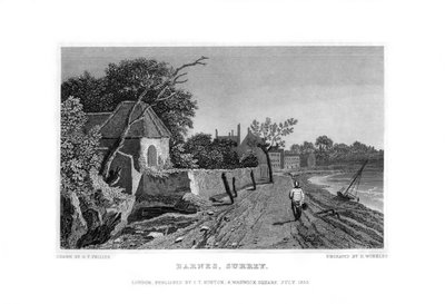 Barnes, Surrey, 1830. alkotó: R. Winkles