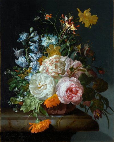 Virágok terrakotta vázában alkotó: Rachel Ruysch