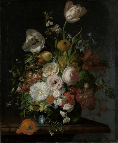 Csendélet virágokkal egy üvegvázában alkotó: Rachel Ruysch