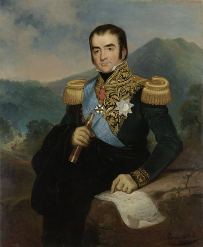 Herman Willem Daendels posztumusz portréja alkotó: Raden Saleh