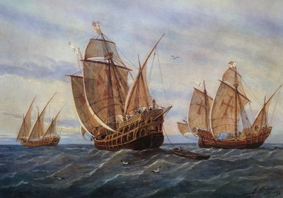 Kolumbusz Kristóf három karavellája alkotó: Rafael Monleon y Torres