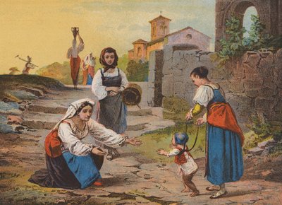 Visszatérés a mezőkről (színes litográfia) alkotó: Raffaele (after) Casnedi