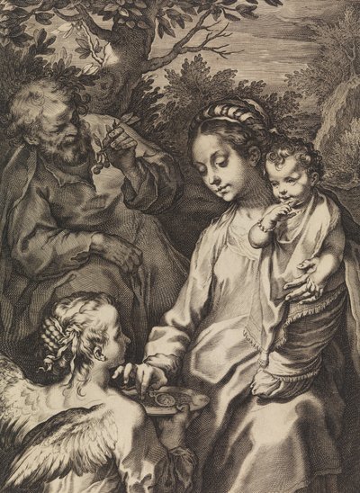 A Szent Család a zabkásatállal, kb. 1580-kb. 1614. alkotó: Raffaello Guidi