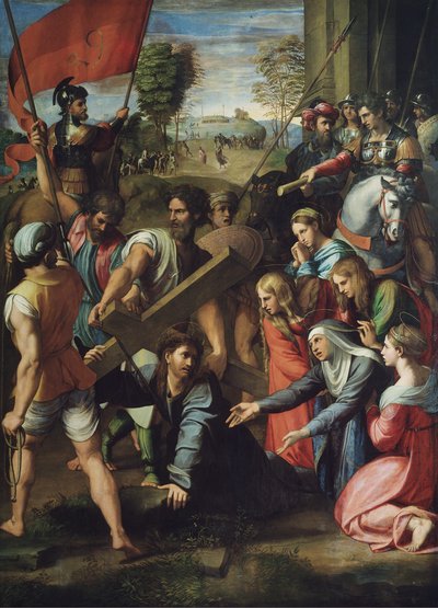 A keresztet hordozó Krisztus alkotó: Raffaello Sanzio Raphael