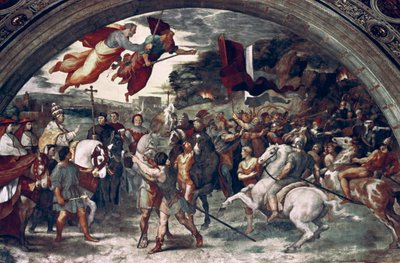 I. Leó pápa, Visszaverve Attilát, részlet, 1511-14 alkotó: Raffaello Sanzio Raphael