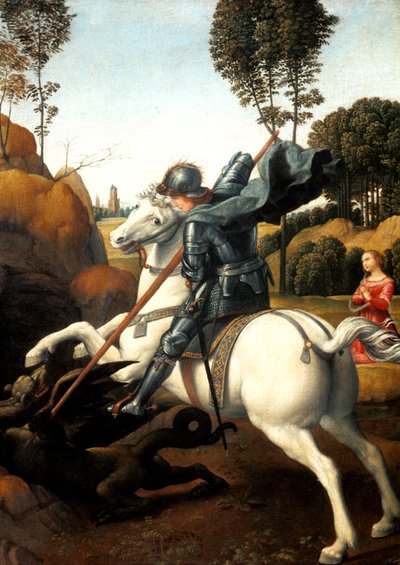 Szent György és a sárkány, c1506 alkotó: Raffaello Sanzio Raphael
