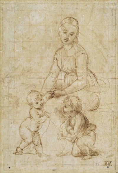 Tanulmány a szép kertészhez, kb. 1506-1507. alkotó: Raffaello Sanzio Raphael