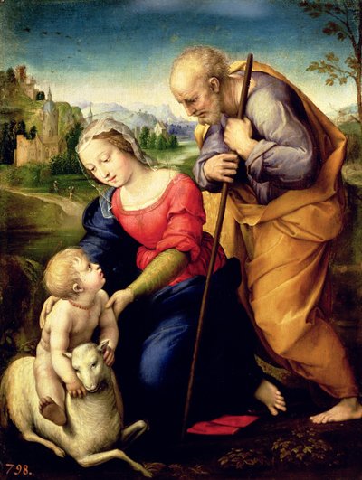 A Szent Család bárányokkal, 1507 alkotó: Raffaello Sanzio Raphael
