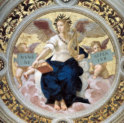 A költészet. A Segnatura szobája, 1508 alkotó: Raffaello Sanzio Raphael