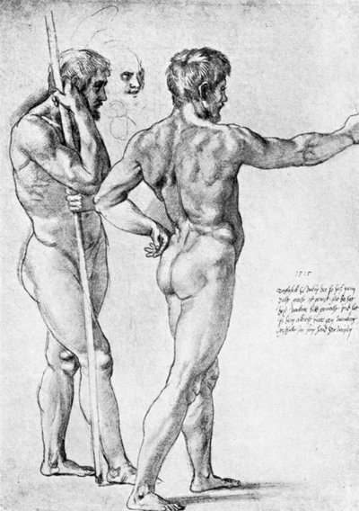 Két férfi akttanulmány, 1515, 1912. alkotó: Raffaello Sanzio Raphael