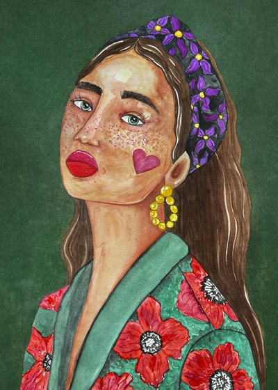 Lány hajpánttal alkotó: Raissa Oltmanns