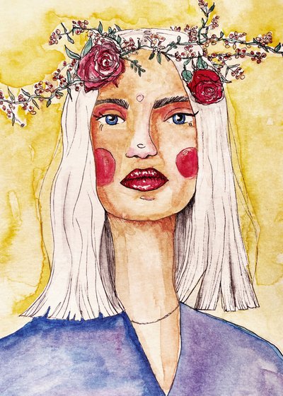 Virágkoszorús hölgy alkotó: Raissa Oltmanns