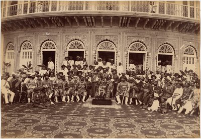 Scindia maharadzsa, nemesek és magas rangú tisztviselők, Gwalior alkotó: Raja Deen Dayal