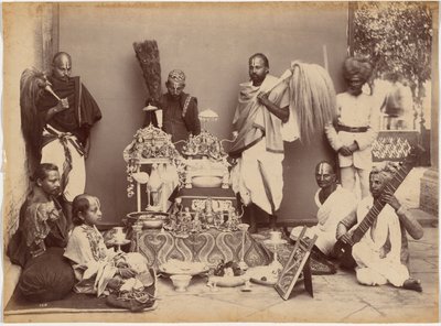 Rewa maharadzsája imádkozás közben alkotó: Raja Deen Dayal