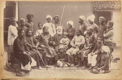 Mowhri Rahman Alli Khan családja, Rewa (előlap, alul) alkotó: Raja Deen Dayal
