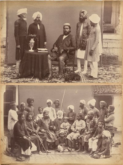 Ramkishore Singh, Rewa (előlap, felül); Mowhri Rahman Alli Khan családja, Rewa (előlap, alul) alkotó: Raja Deen Dayal