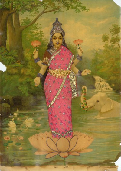 Lakshmi Embellished 2, a Ravi Varma Press-től alkotó: Raja Ravi Varma