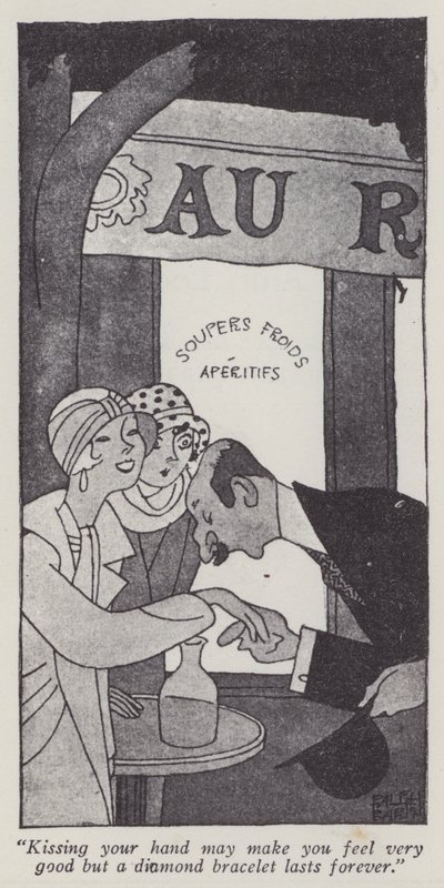 Illusztráció a Gentlemen Prefer Blondes számára, Anita Loos (litho) alkotó: Ralph Barton