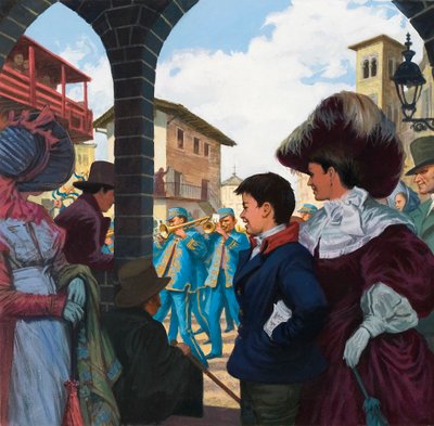 Giuseppe Verdi (1813-1901) fiatal fiúként (gouache, papír) alkotó: Ralph Bruce