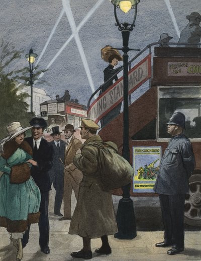 London az első világháborúban (gouache, papír) alkotó: Ralph Bruce