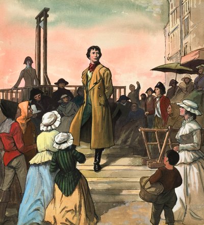 Sydney Carton, Charles Dickens "Két város története" című művéből (gouache, papír) alkotó: Ralph Bruce