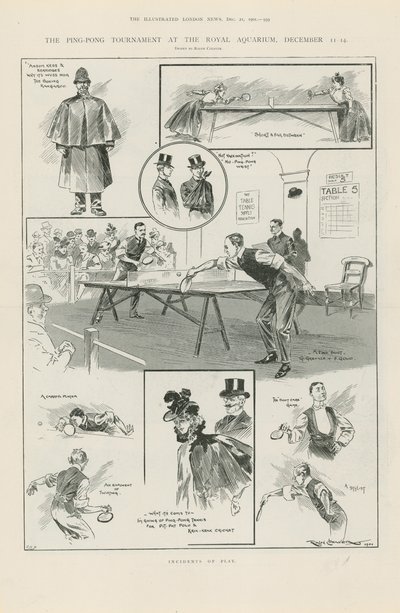Pingpong verseny a Royal Aquariumban alkotó: Ralph Cleaver