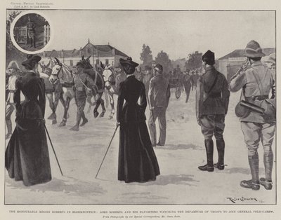A tisztelt Mrs. Roberts Bloemfonteinben, Lord Roberts és lányai a csapatok távozását nézik, hogy csatlakozzanak Pole-Carew tábornokhoz alkotó: Ralph Cleaver