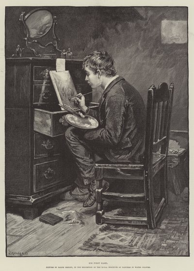 Első festőállványa alkotó: Ralph Hedley