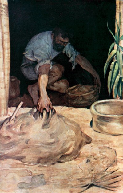 Illusztráció Robinson Crusoe-hoz, Daniel Defoe (színes litó) alkotó: Ralph Noel Pocock