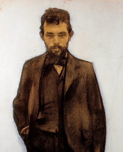 Amadeo Vives (1871-1932) zeneszerző portréja (pasztell) alkotó: Ramon Casas i Carbo