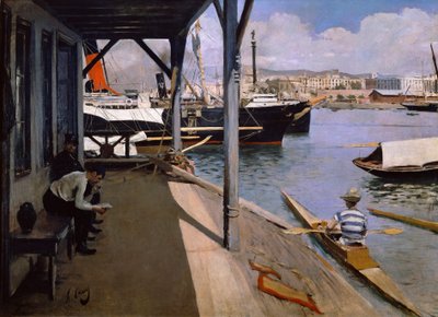 Yacht Club Barcelonában alkotó: Ramon Casas i Carbo