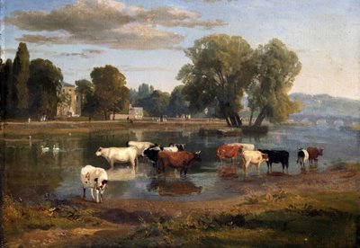 Temze Richmondban a Middlesex bankból, az Asgill House felé néz alkotó: Ramsay Richard Reinagle