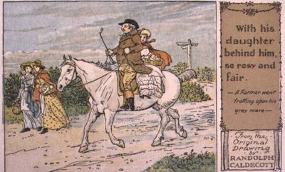 Egy farmer ügetett a szürke kancáján alkotó: Randolph Caldecott