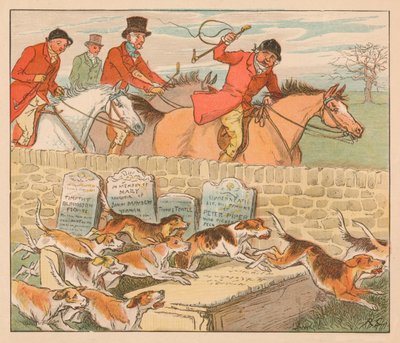 Ahogy a kopók megjelennek, c1883. alkotó: Randolph Caldecott
