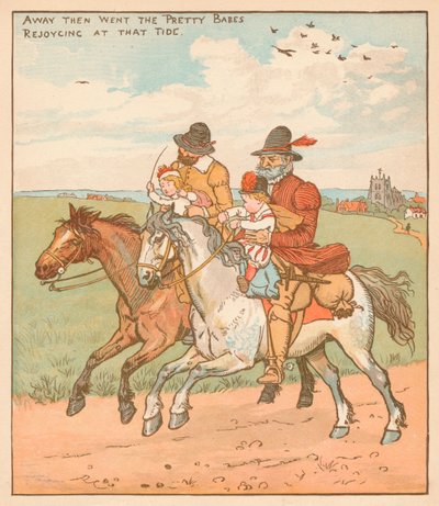 Away They Went The Pretty Babes, Joycing At That Tide c1878. alkotó: Randolph Caldecott