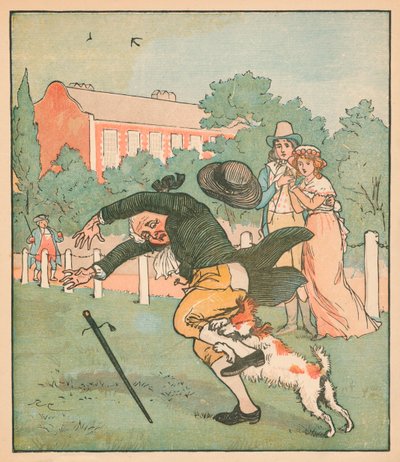 Islington jó emberét megharapta a kutya, 1879. alkotó: Randolph Caldecott