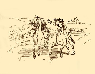 John Gilpint a postás fiú találja meg a Bell Innből, 1878, 1918. alkotó: Randolph Caldecott