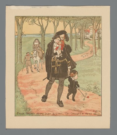 Landschaft mit Familie auf einem Landweg alkotó: Randolph Caldecott