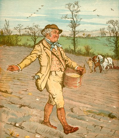 ...A gazda, aki elvetette a kukoricát, 1878. alkotó: Randolph Caldecott