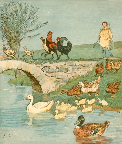 A Farmers Boy csirkékkel és kacsákkal, 1881. alkotó: Randolph Caldecott